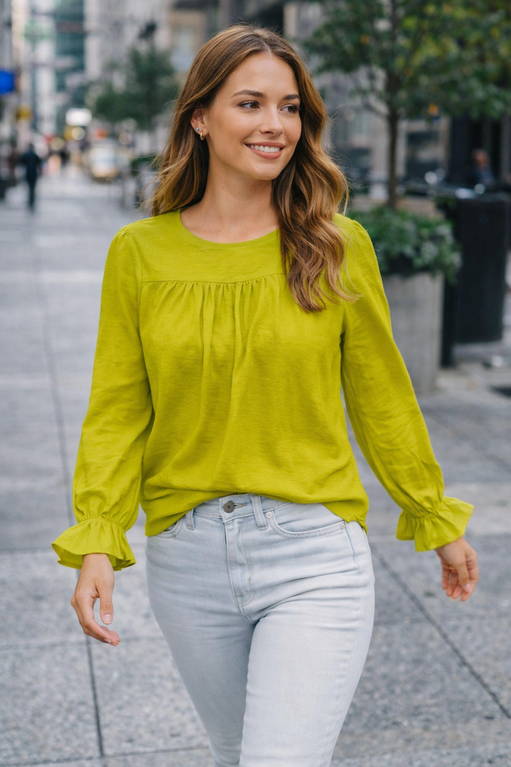 Ziro Blouse Chartreuse