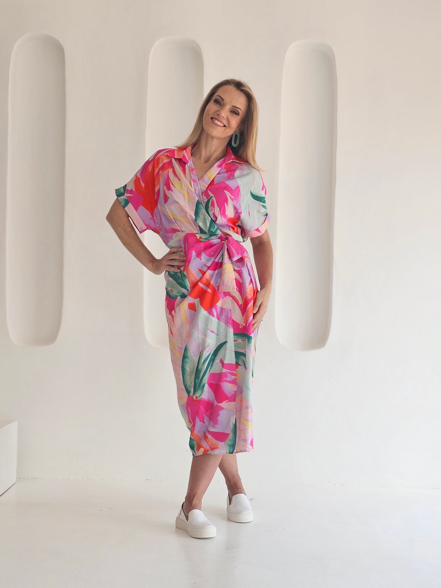 Aldi Wrap dress Flamingo