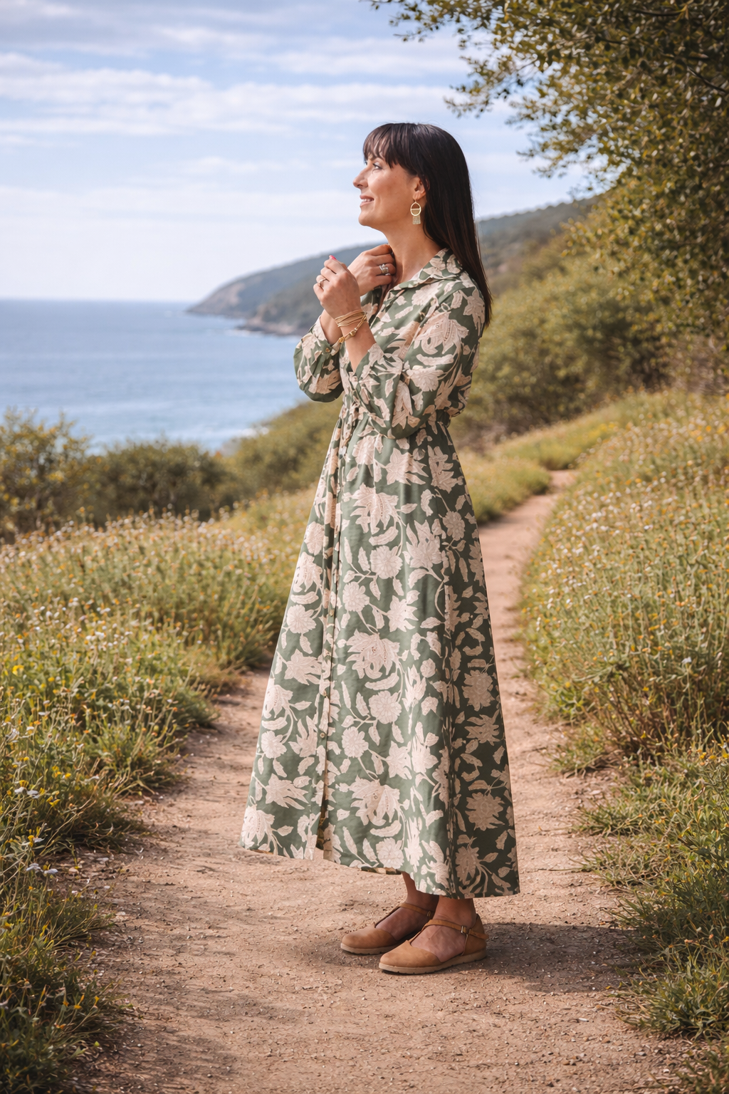 Livvy Dress Moss Saffron Pre-Order