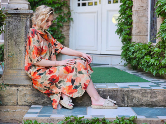 Savannah Dress Peach Floral