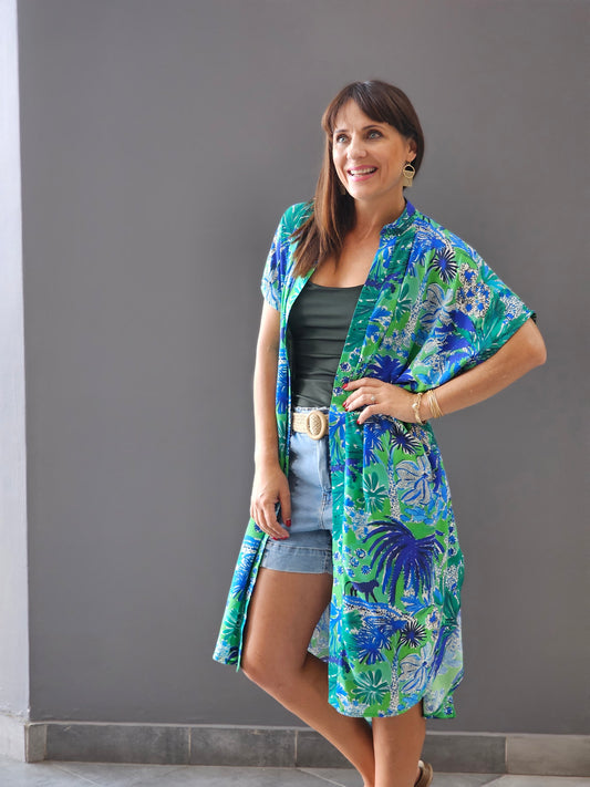 Riana Kimono Green Jungle