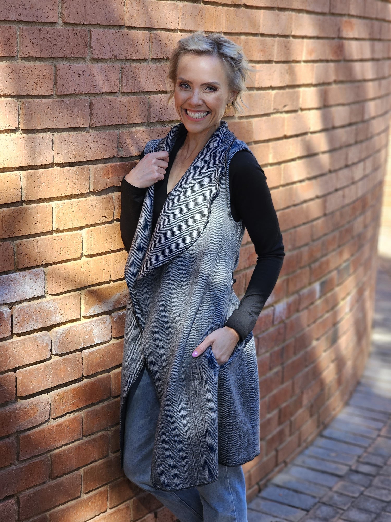 Ella Herringbone Black & White