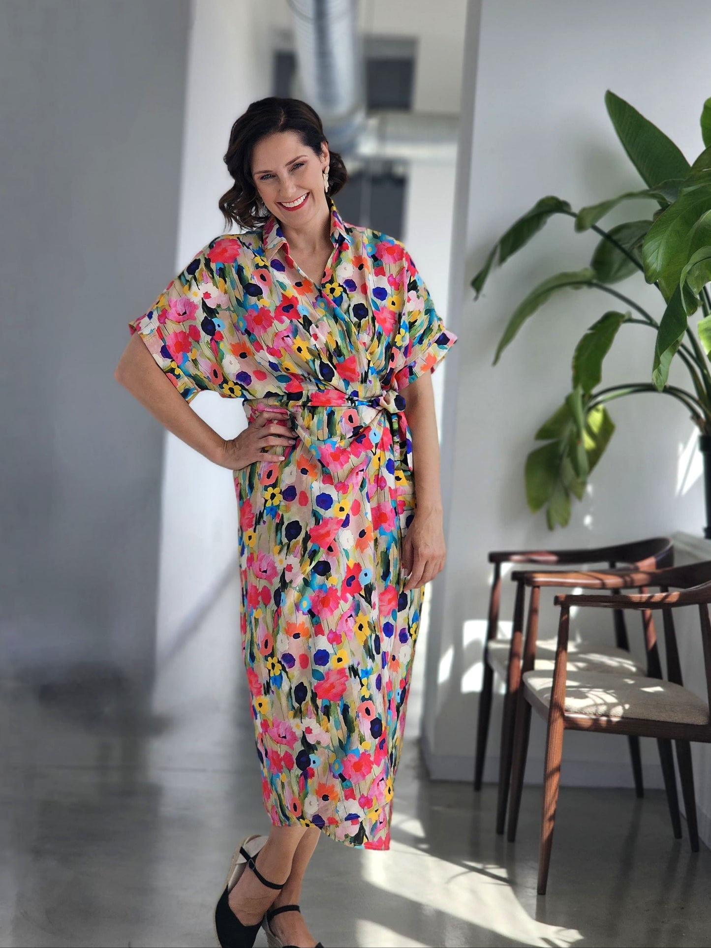 Aldi Wrap dress Floral Smudge