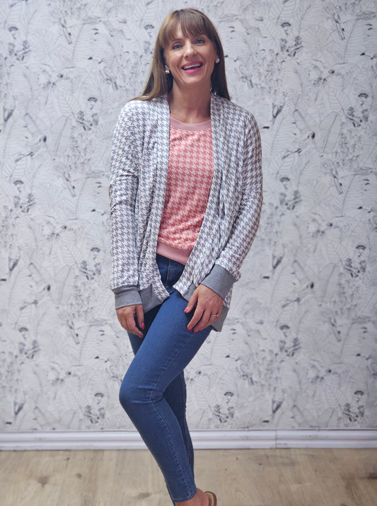 Jamie Jersey Silver Houndstooth