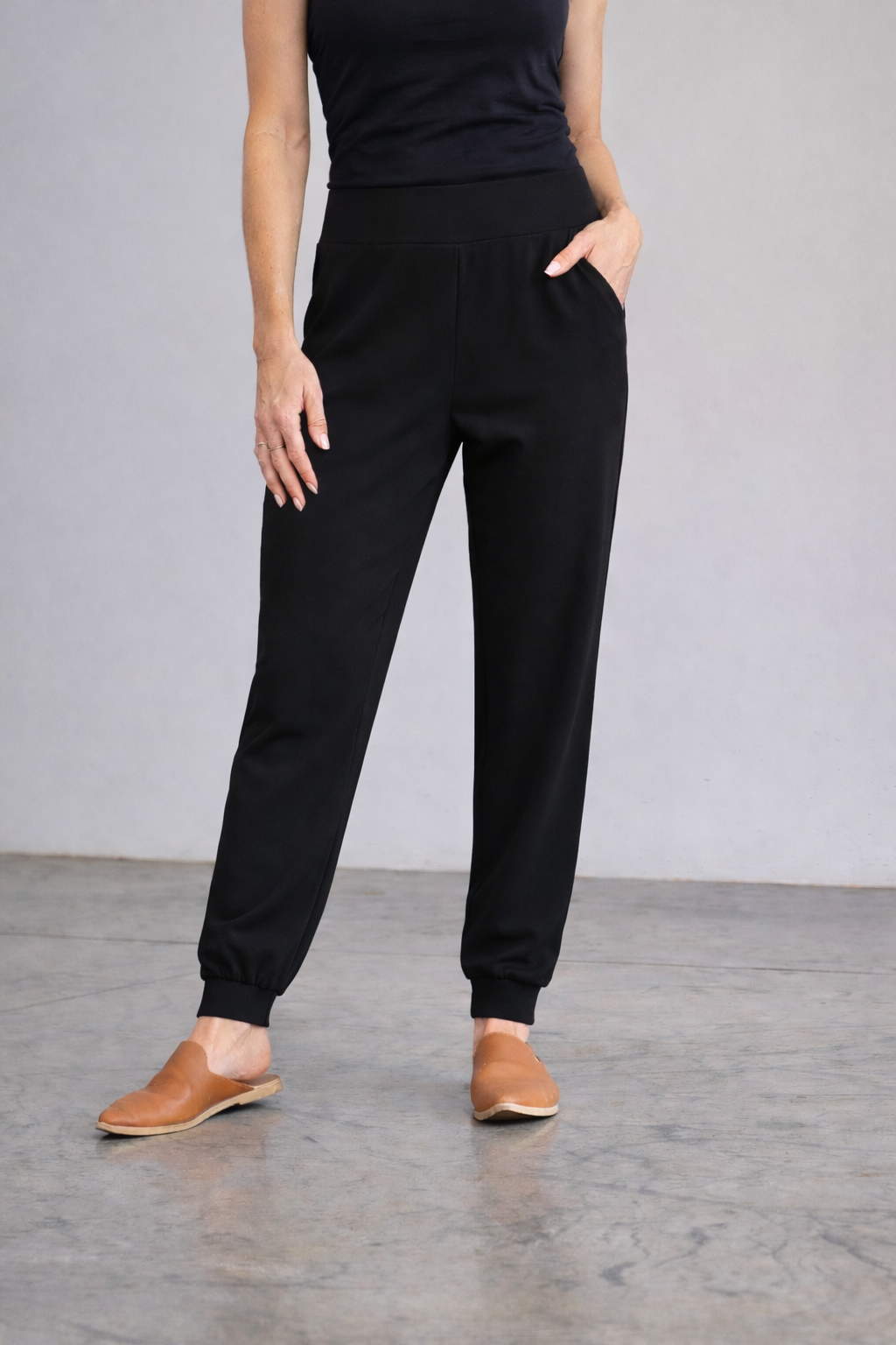 Nova Pants Ribbed Black