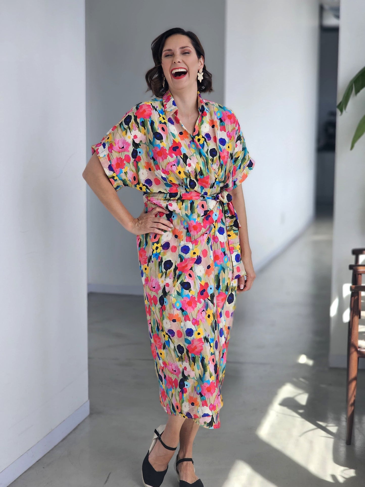 Aldi Wrap dress Floral Smudge