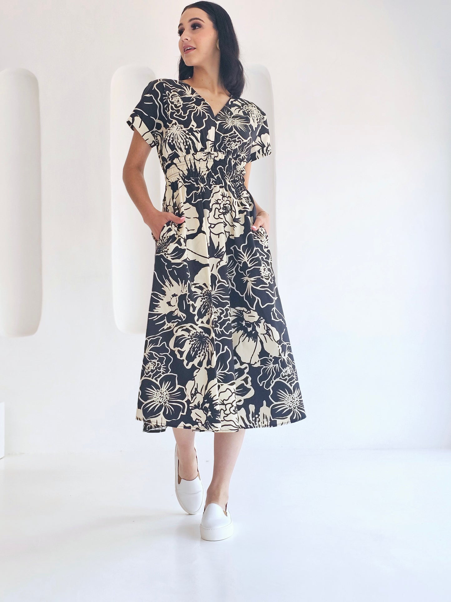 Darla Dress Black bloom