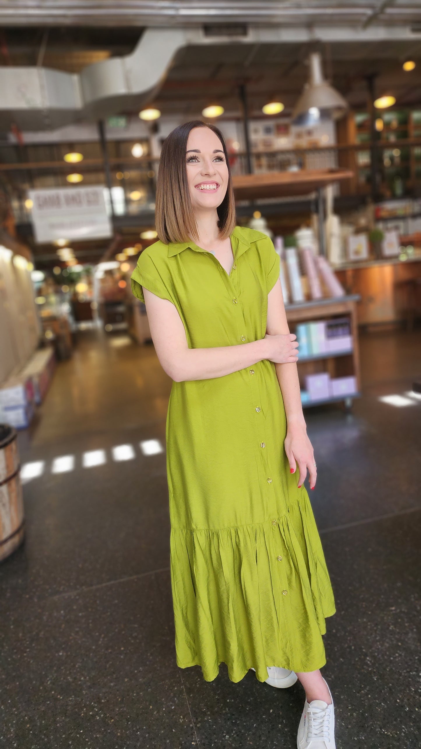 Lara Chartreuse Dress