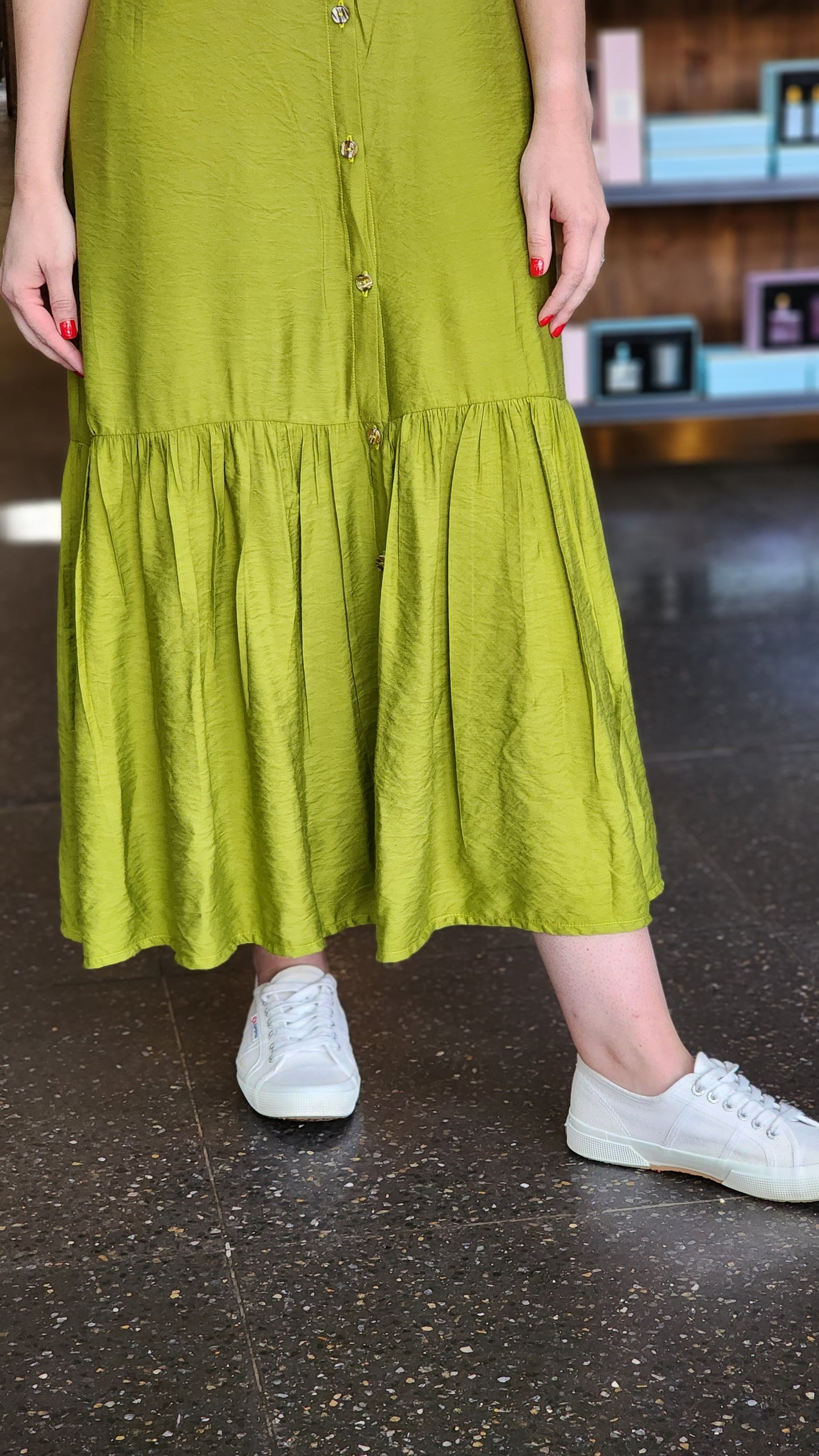 Lara Chartreuse Dress