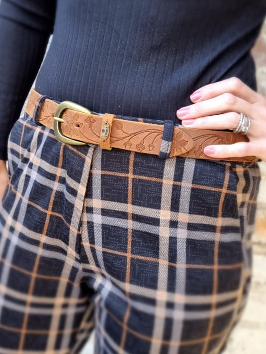Nikki leather belt tan